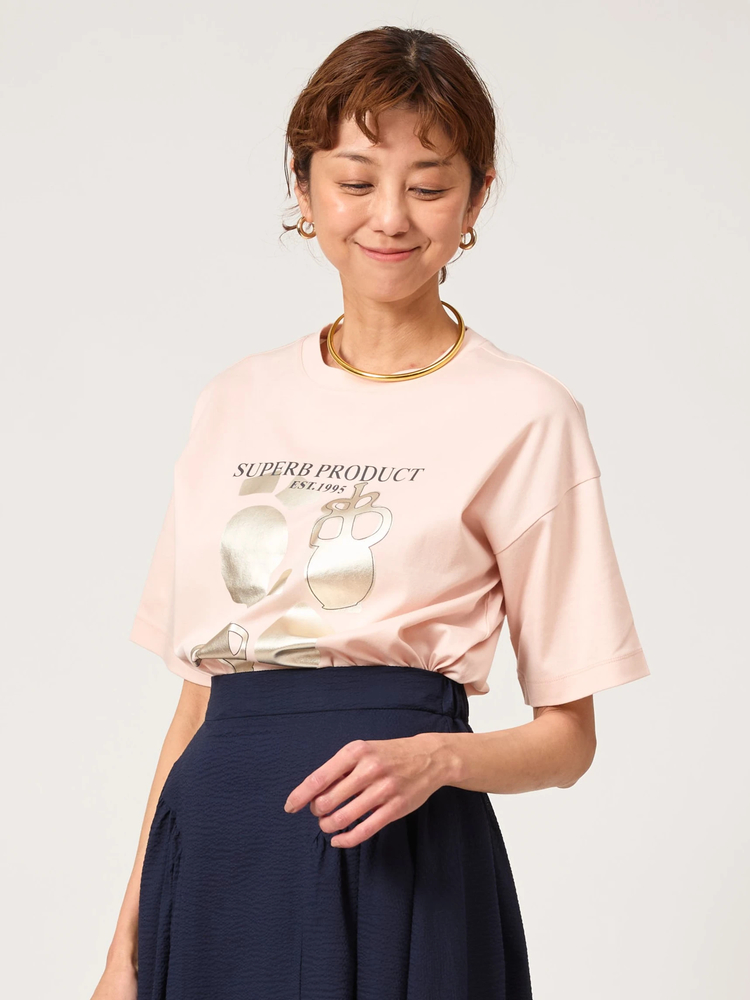 COOMB(クーム) |箔プリントカジュアルＴシャツ