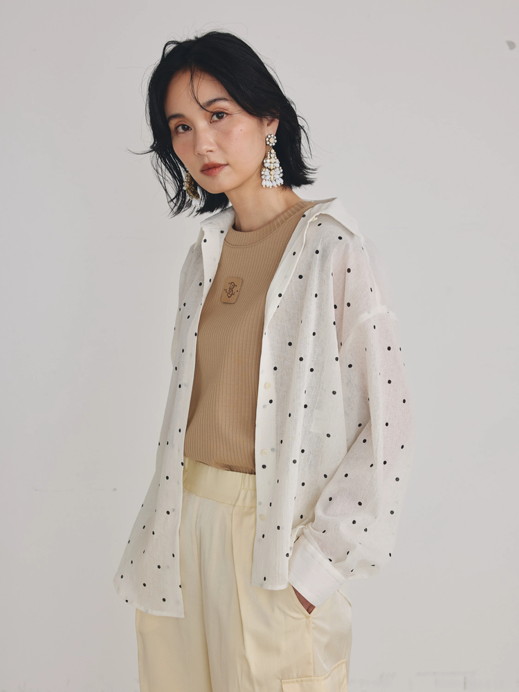 COOMB(クーム) |アシンメトリドット柄シャツ