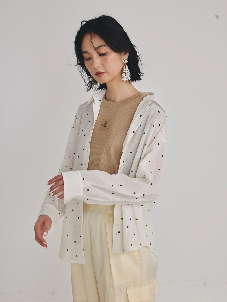 COOMB(クーム) |アシンメトリドット柄シャツ