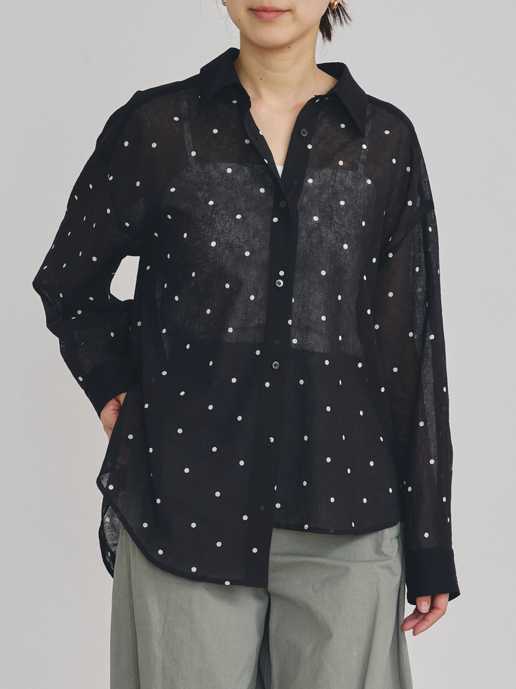 COOMB(クーム) |アシンメトリドット柄シャツ